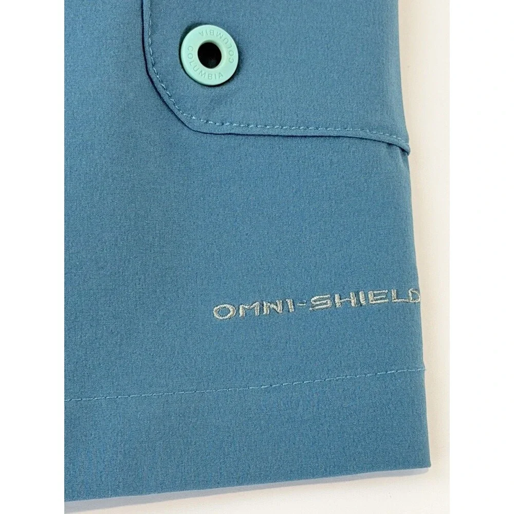 Columbia PFG Omni Shade Fishing Shorts 40 Blue Quick Dry Outdoor